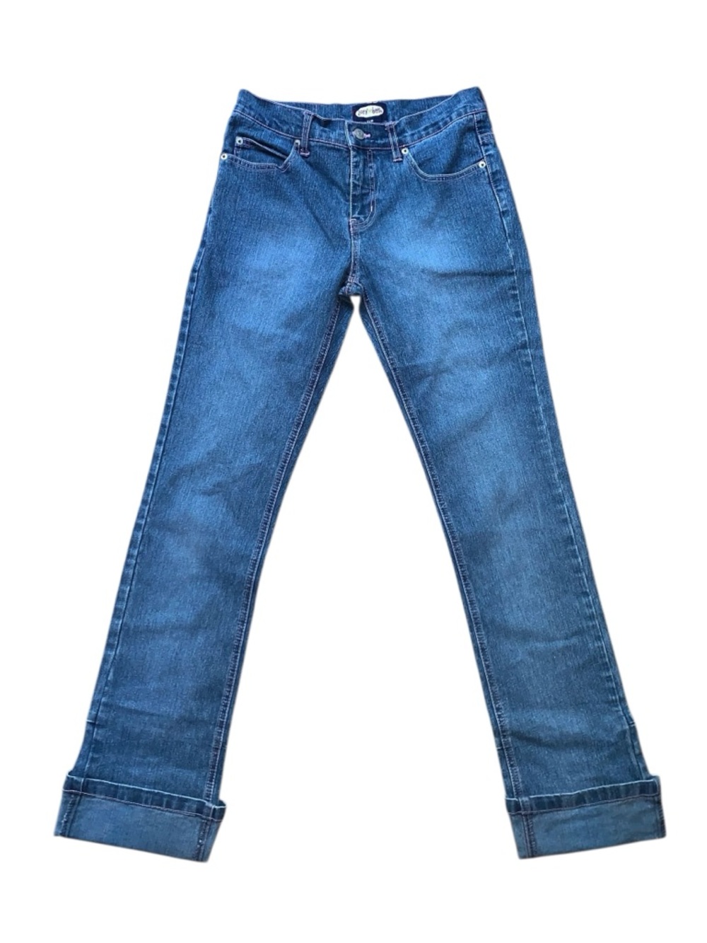 Cute Y2K Zoey Beth Cuffed Jeans Pink Stitch